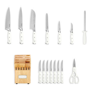 BLOQUE DE CUCHILLOS TRIPLE REMACHE BLANCO 15 PIEZAS